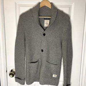 Scotch & Soda ribbed knit cardigan with pockets and tortoiseshell buttons size M